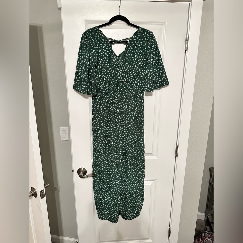 Green Floral Jumpsuit - Picture 4 of 5